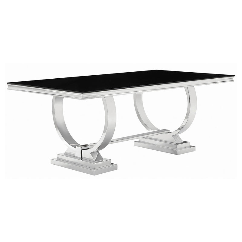 Antoine 7-piece Rectangular Glass Top Dining Set Chrome - detail 3