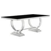 Antoine Rectangular 95-inch Glass Top Dining Table Black - alternate view