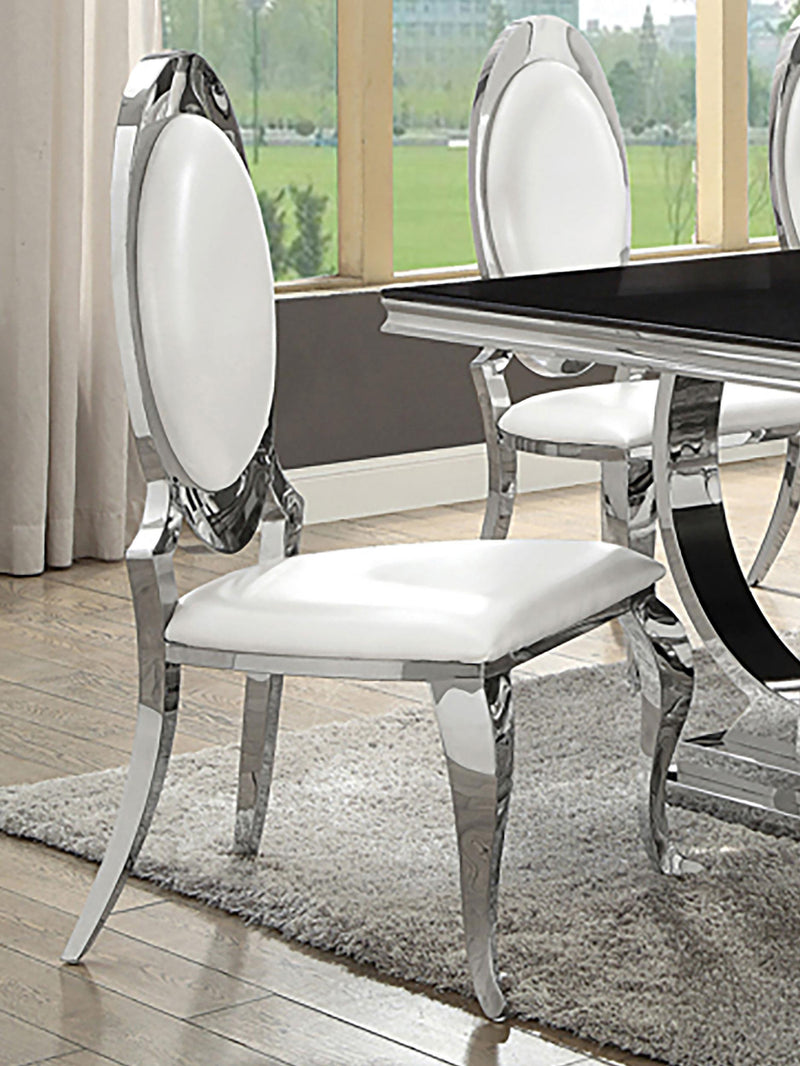 Antoine Upholstered Dining Chair Cream White (Set of 2) - alternate view