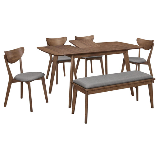 Alfredo 6-piece Butterfly Leaf Dining Set Natural Walnut - alternate view