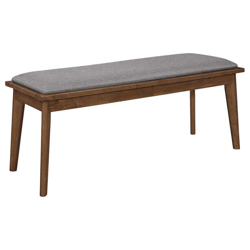 Alfredo Upholstered Dining Bench Grey and Natural Walnut - alternate view