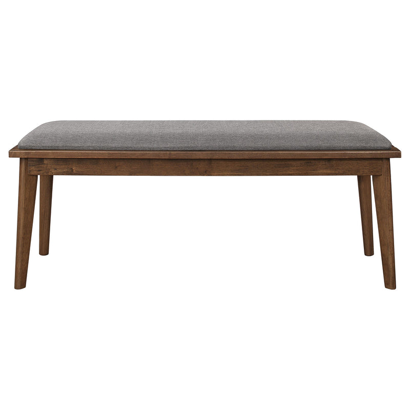 Alfredo Upholstered Dining Bench Grey and Natural Walnut - detail 3