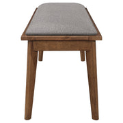Alfredo Upholstered Dining Bench Grey and Natural Walnut - detail 5