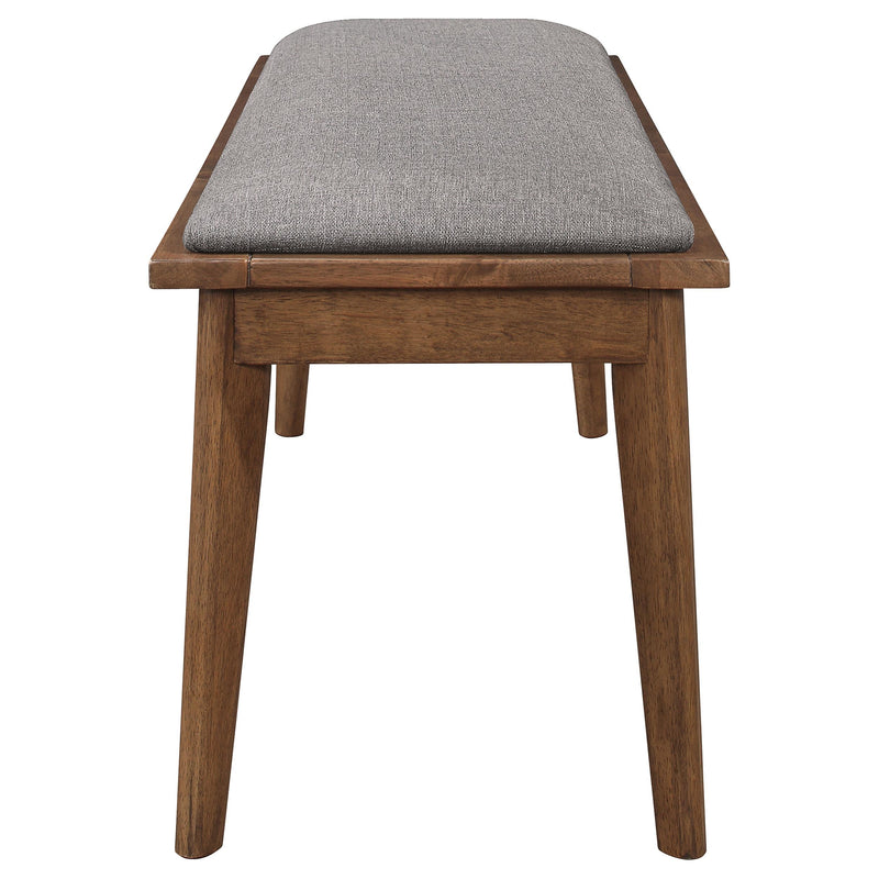Alfredo Upholstered Dining Bench Grey and Natural Walnut - detail 5