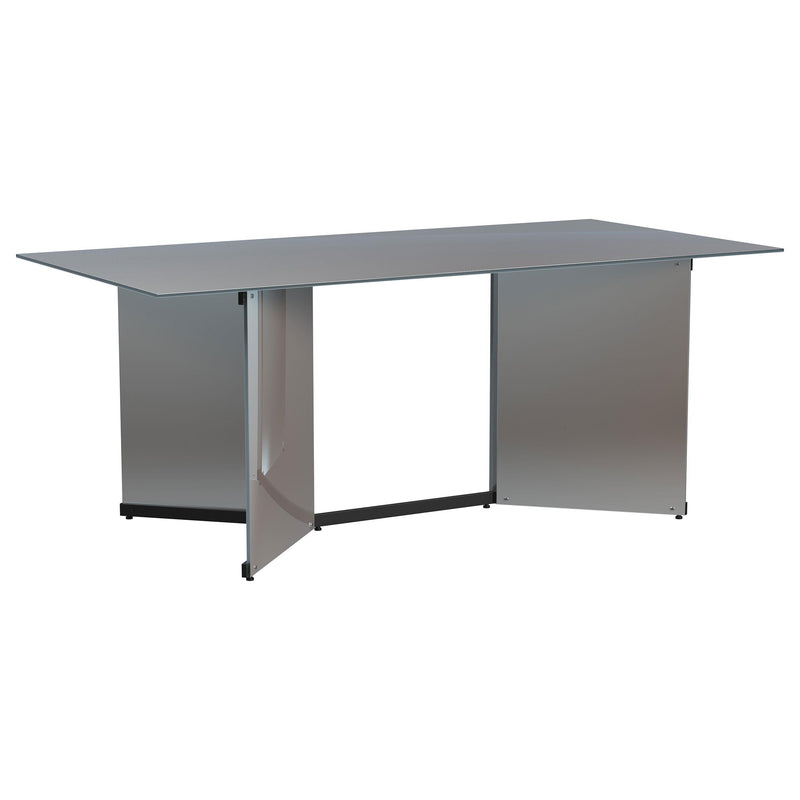 Emery 76-inch Rectangular Mirrored Dining Table Silver - alternate view