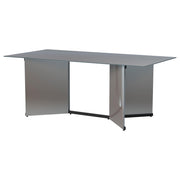Emery 76-inch Rectangular Mirrored Dining Table Silver - detail 4