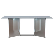 Emery 76-inch Rectangular Mirrored Dining Table Silver - detail 7