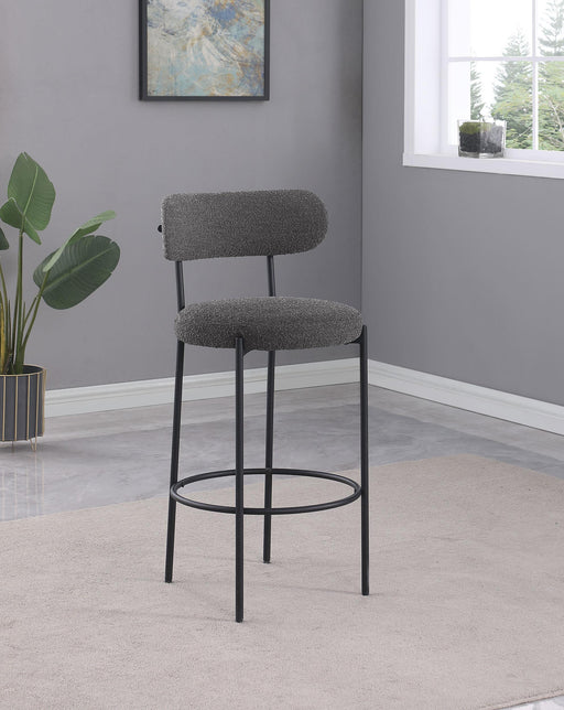 Viola Boucle Upholstered Bar Chair Grey (Set of 2) - alternate view