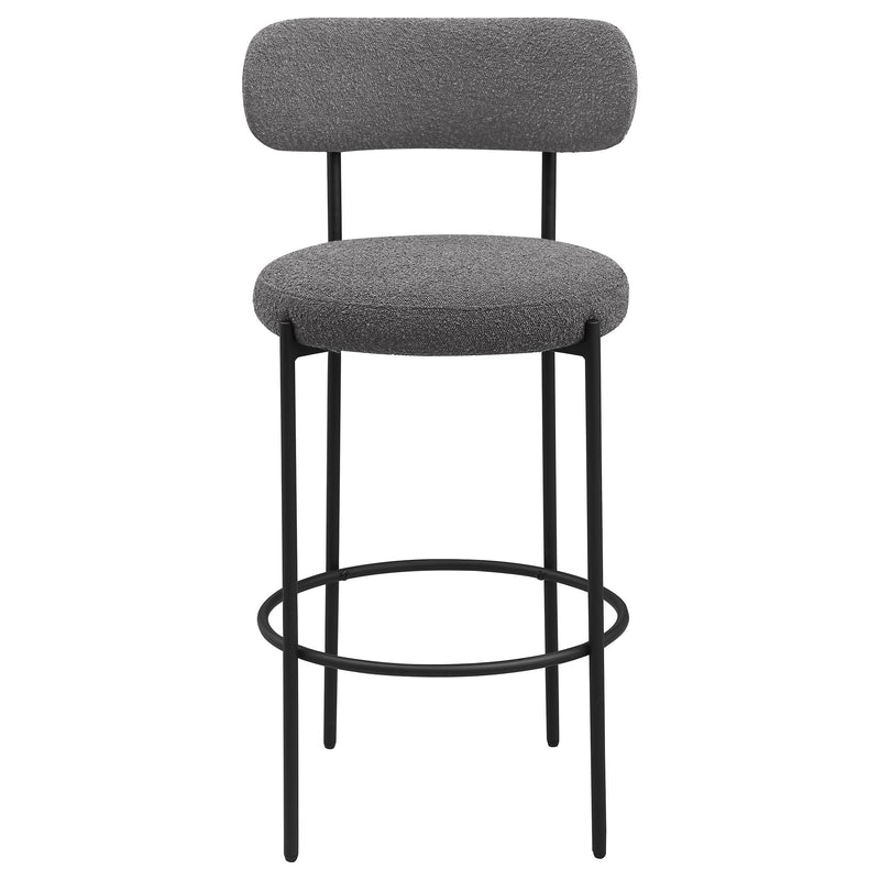Viola Boucle Upholstered Bar Chair Grey (Set of 2) - detail 4
