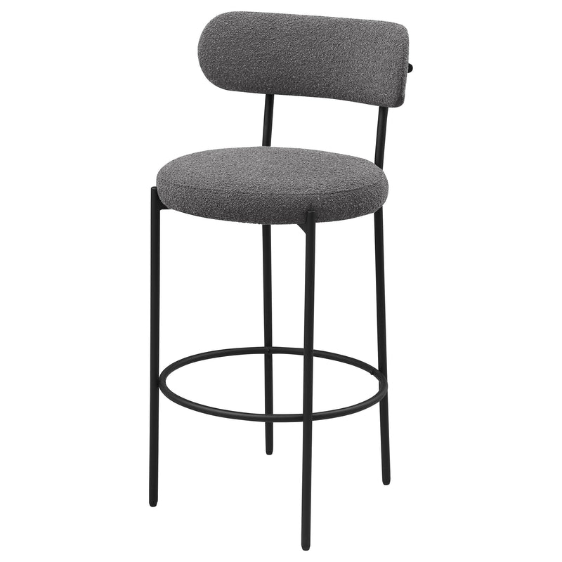 Viola Boucle Upholstered Bar Chair Grey (Set of 2) - detail 5