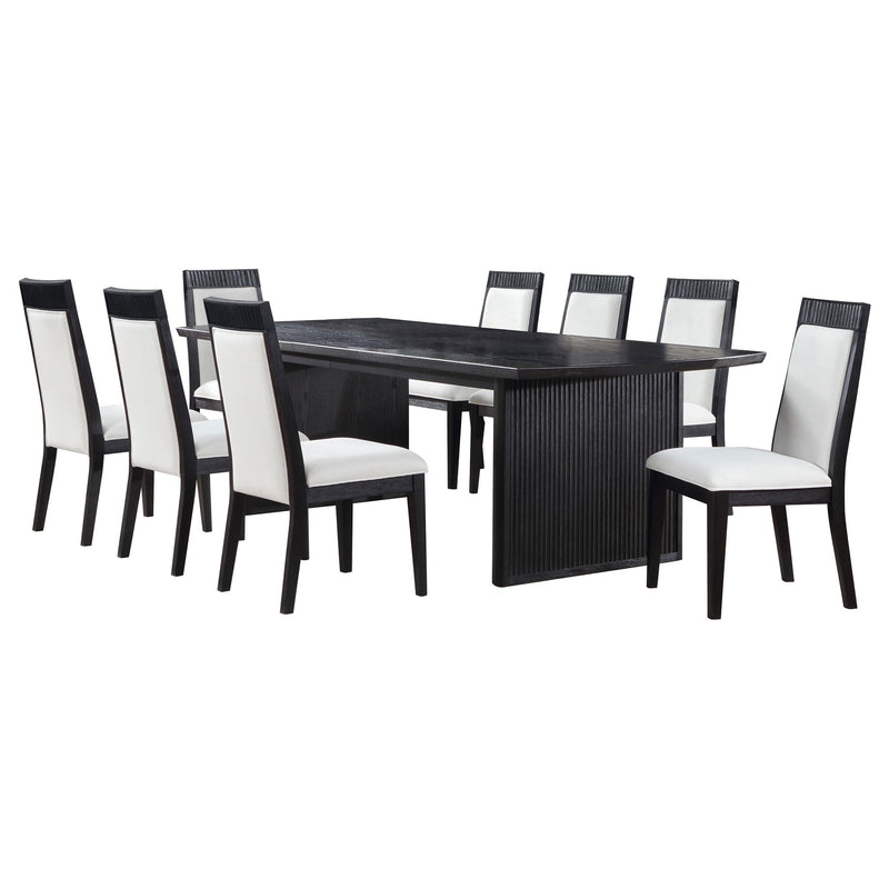 Brookmead 9-piece Extension Leaf Dining Table Set Black - alternate view
