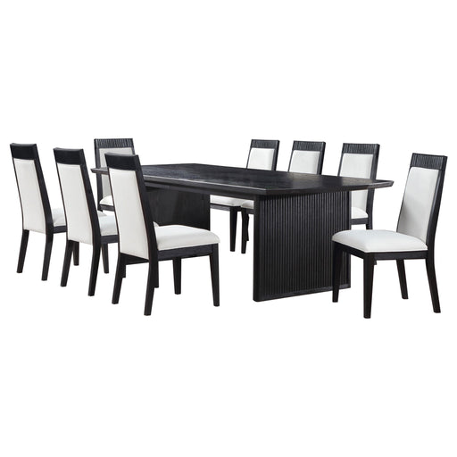 Brookmead 9-piece Extension Leaf Dining Table Set Black - alternate view