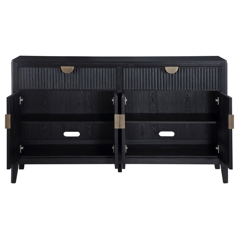 Brookmead 4-door Sideboard Buffet Storage Cabinet Black - detail 4