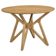Elowen Round 42-inch Solid Wood Dining Table Light Walnut - alternate view