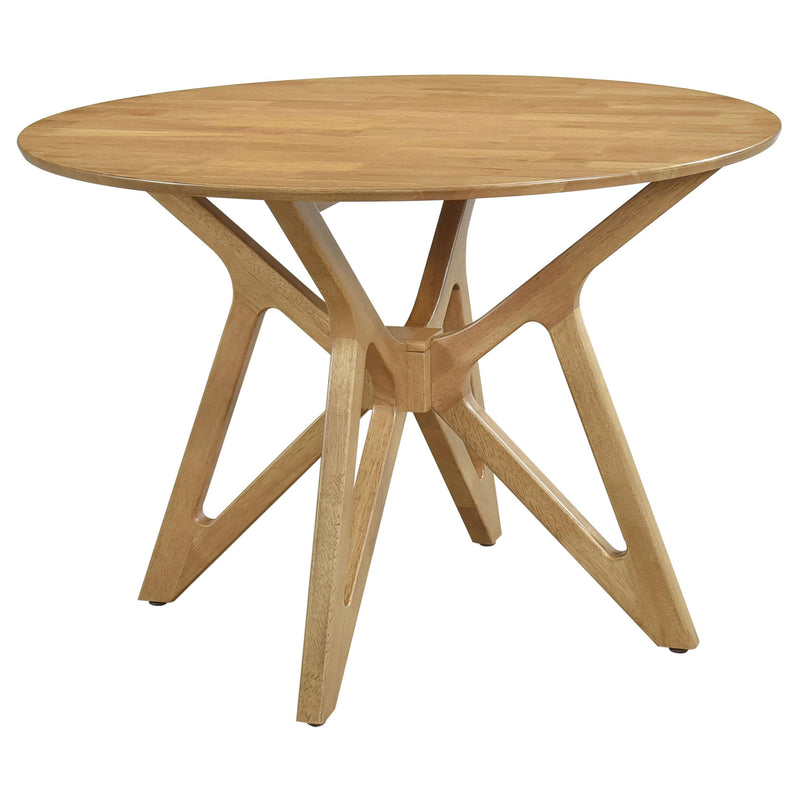 Elowen Round 42-inch Solid Wood Dining Table Light Walnut - alternate view