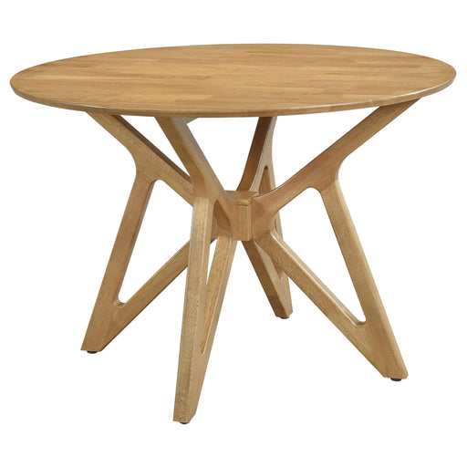 Elowen Round 42-inch Solid Wood Dining Table Light Walnut - alternate view