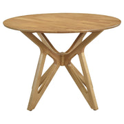 Elowen Round 42-inch Solid Wood Dining Table Light Walnut - detail 3
