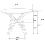 Elowen Round 42-inch Solid Wood Dining Table Light Walnut - detail 6