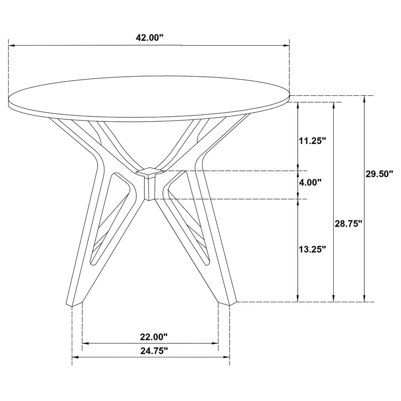 Elowen Round 42-inch Solid Wood Dining Table Light Walnut - detail 6