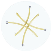 Beckham Round 46-inch Glass Top Dining Table Brass - detail 3