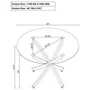 Beckham Round 46-inch Glass Top Dining Table Brass - detail 4