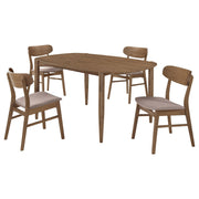 Dortch 5-piece Oval Solid Wood Dining Set Walnut - alternate view