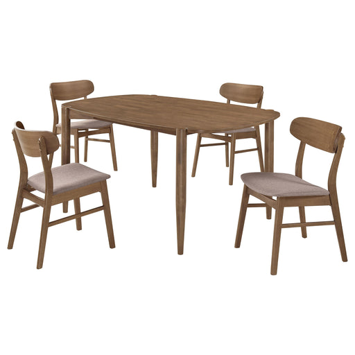 Dortch 5-piece Oval Solid Wood Dining Set Walnut - alternate view