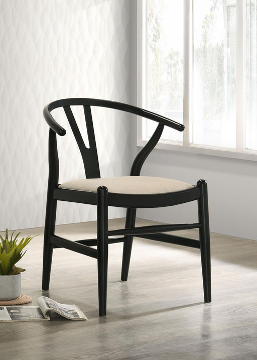 Crestmont Wood Wishbone Dining Side Chair Black (Set of 2) - alternate view