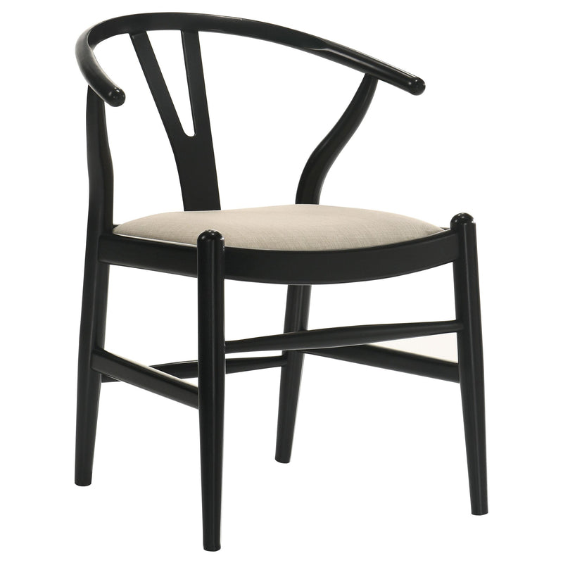 Crestmont Wood Wishbone Dining Side Chair Black (Set of 2) - detail 3