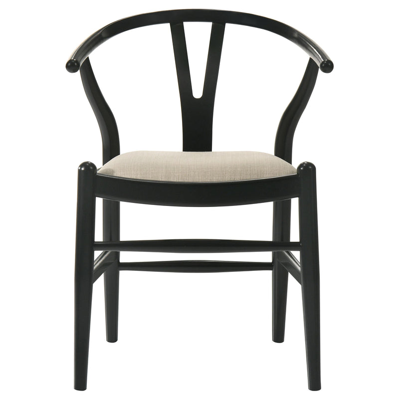 Crestmont Wood Wishbone Dining Side Chair Black (Set of 2) - detail 4