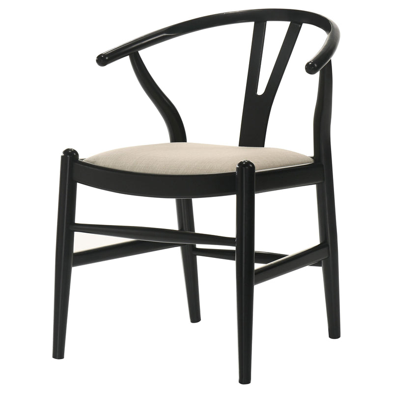 Crestmont Wood Wishbone Dining Side Chair Black (Set of 2) - detail 5