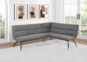 Dodson Fabric Upholstered L-Shaped Nook Dining Bench Grey