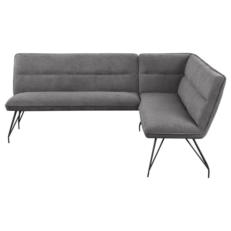 Dodson Fabric Upholstered L-Shaped Nook Dining Bench Grey - detail 3