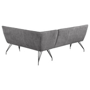Dodson Fabric Upholstered L-Shaped Nook Dining Bench Grey - detail 4
