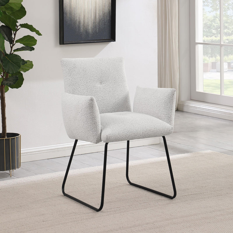 Ackland Upholstered Dining Arm Chair Light Grey (Set of 2) - alternate view