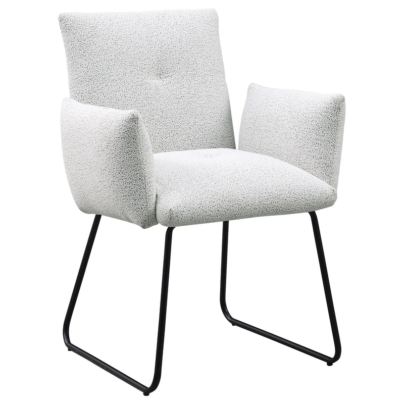 Ackland Upholstered Dining Arm Chair Light Grey (Set of 2) - detail 3