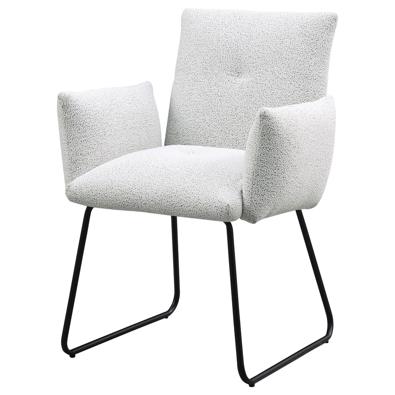 Ackland Upholstered Dining Arm Chair Light Grey (Set of 2) - detail 5