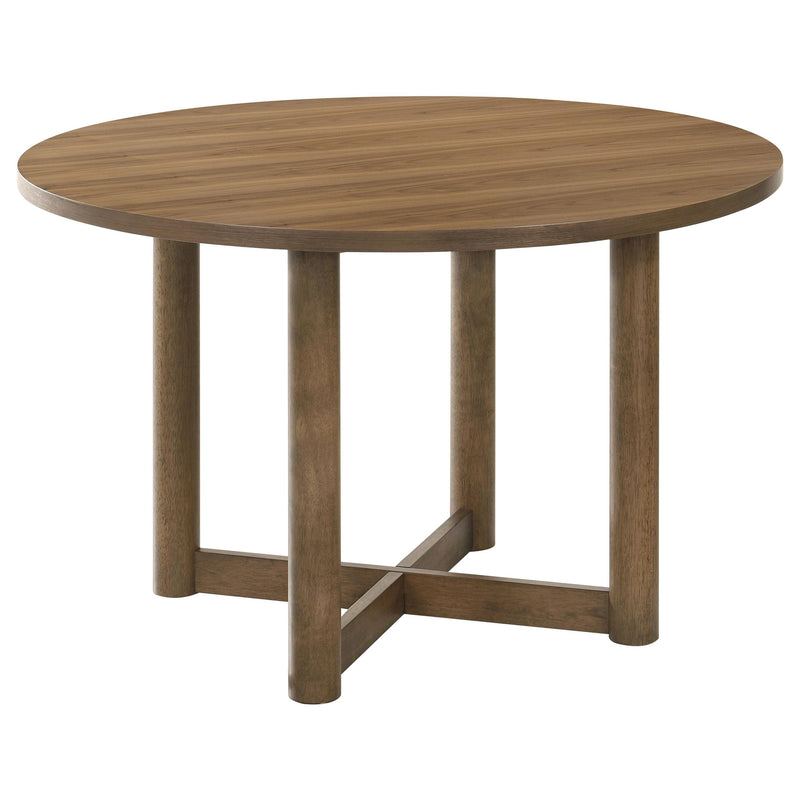 Crestmore 46-inch Round Wood Dining Table Walnut - alternate view