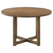 Crestmore 46-inch Round Wood Dining Table Walnut - detail 3