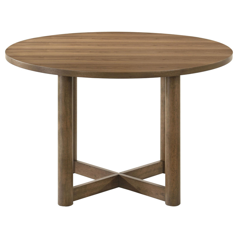 Crestmore 46-inch Round Wood Dining Table Walnut - detail 3