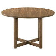 Crestmore 46-inch Round Wood Dining Table Walnut - detail 4