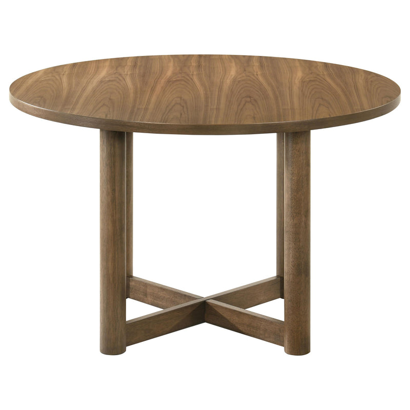 Crestmore 46-inch Round Wood Dining Table Walnut - detail 4