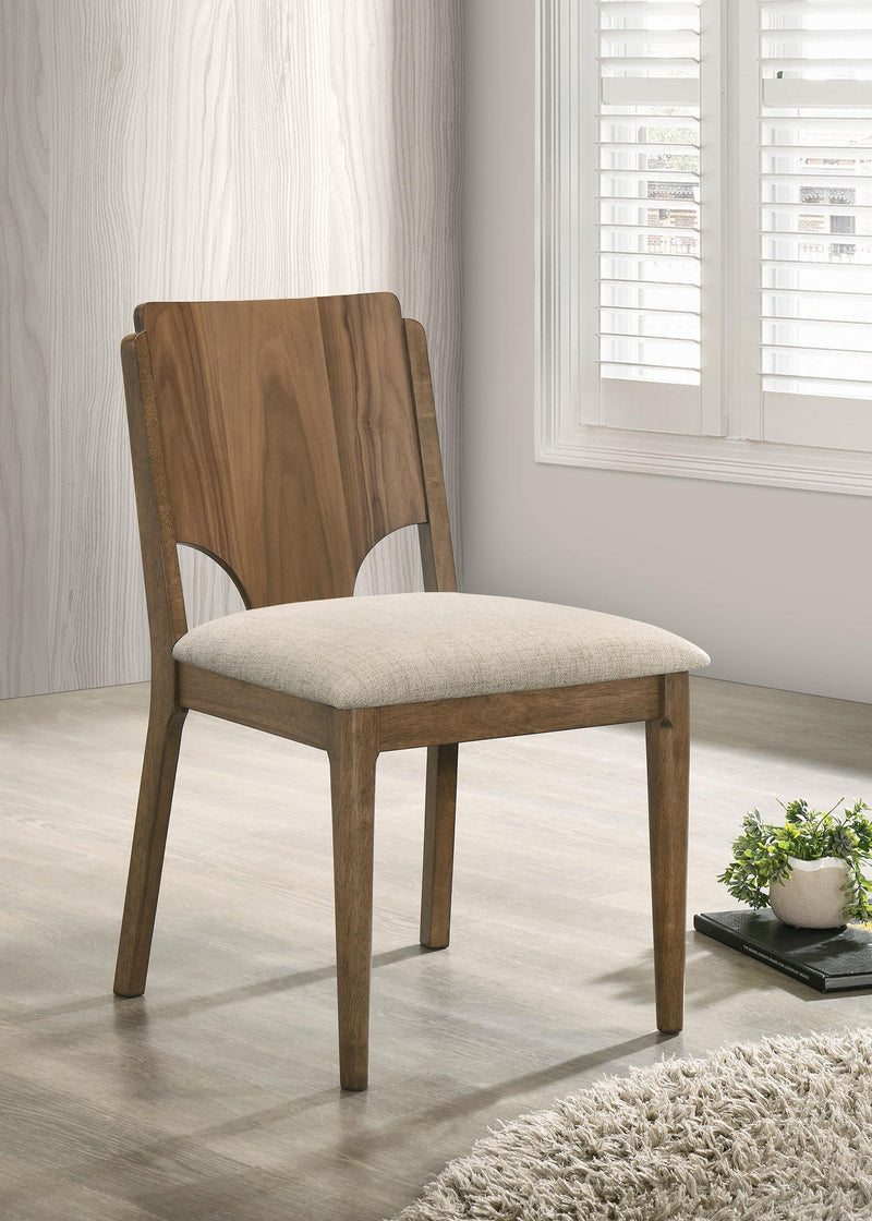 Crestmore Dining Chair Upholstered Seat Walnut (Set of 2) - alternate view