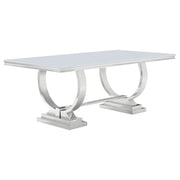 Antoine 7-piece Rectangular Glass Top Dining Table Set White - detail 3