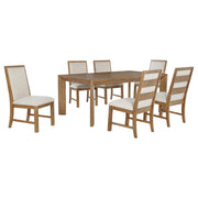 Bruner 7-piece 72-inch Rectangular Dining Set Natural Brown - alternate view