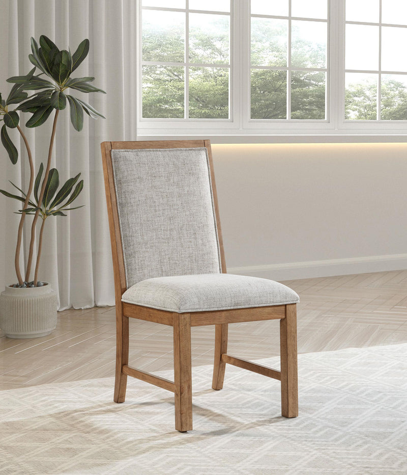 Bruner Upholstered Side Chair Natural Brown (Set of 2) - alternate view
