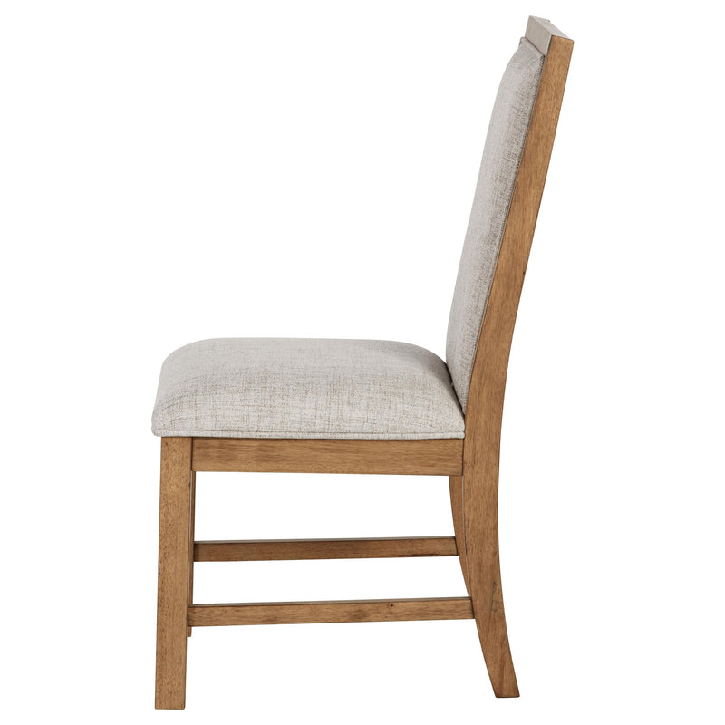Bruner Upholstered Side Chair Natural Brown (Set of 2) - detail 6