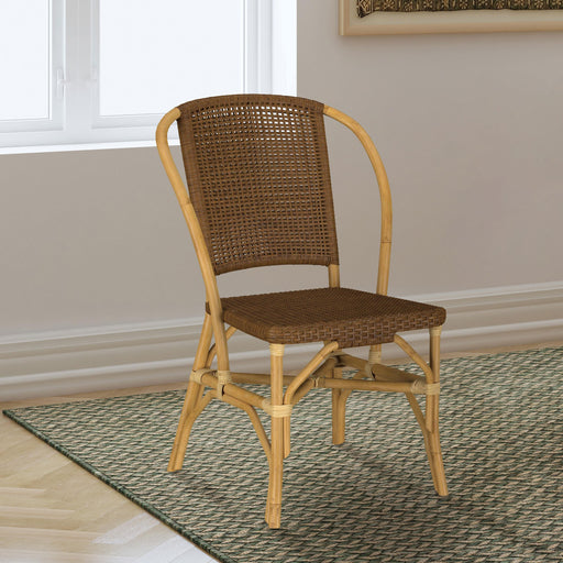 Lexley Woven Rattan Dining Side Chair Brown (Set of 2) - alternate view