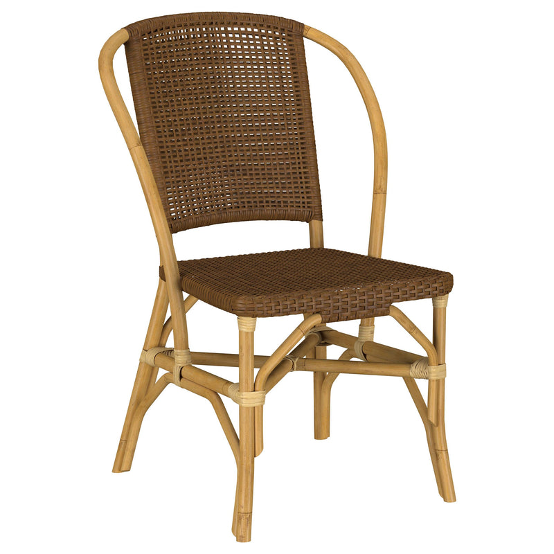Lexley Woven Rattan Dining Side Chair Brown (Set of 2) - detail 3