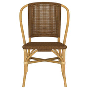 Lexley Woven Rattan Dining Side Chair Brown (Set of 2) - detail 4